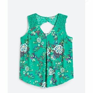 Daniel Rainn Teal Floral Lace Blouse